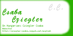 csaba cziegler business card